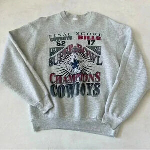 VTG 1992 NFL Dallas Cowboys Super Bowl XXVII Champions Sweatshirt L